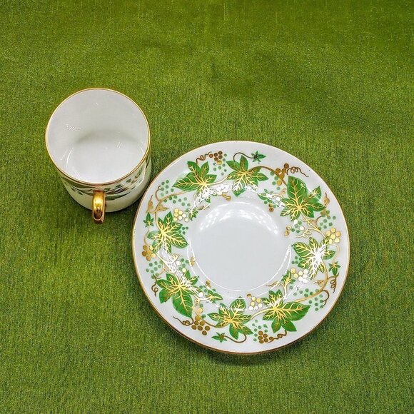 Shelley England Fine Bone China Laurel Porcelain Demitasse Cup Saucer - Picture 4 of 6